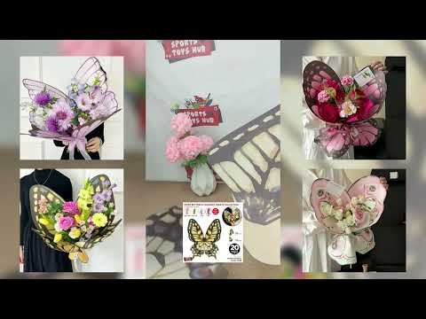 20 Sheets / 5 Sets Butterfly Wings Bouquet Floral Paper Sheets DIY Flower Arrangement