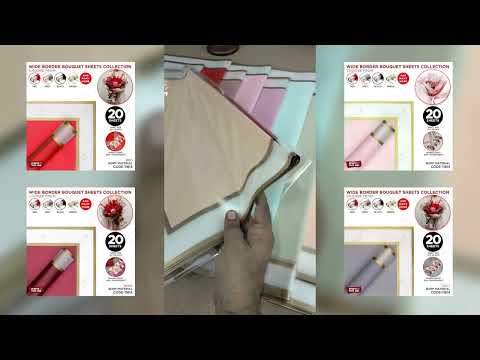 New Triple Edge Wide Transparent Gold Border Translucent Matte Florist Wrapping Sheets