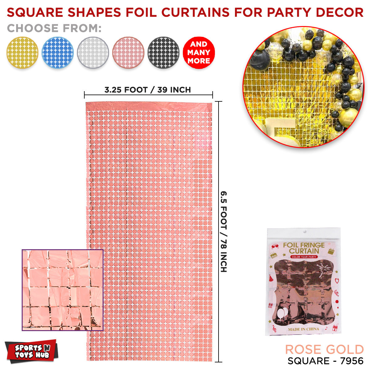 Tinsel Square Shape Foil Fringe Curtain Collection