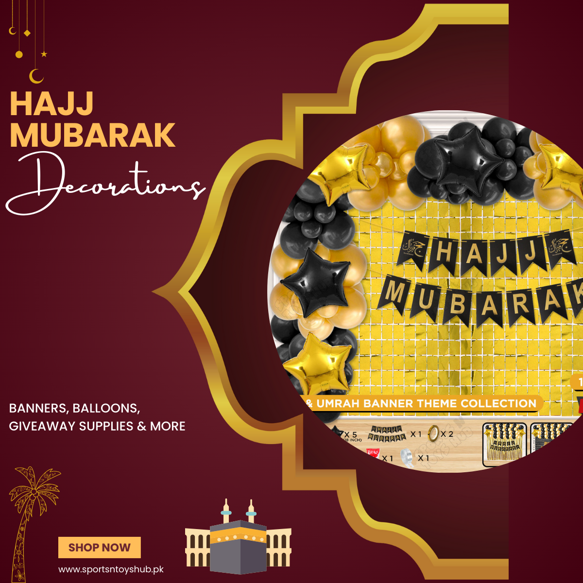 Hajj Mubarak Decorations Hajj Tabaruk Tabarruk Gift Bags Zam Zam Bottles Banners