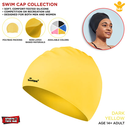 Swimming Silicone Cap Free Size For Adults and Kids Swimmers