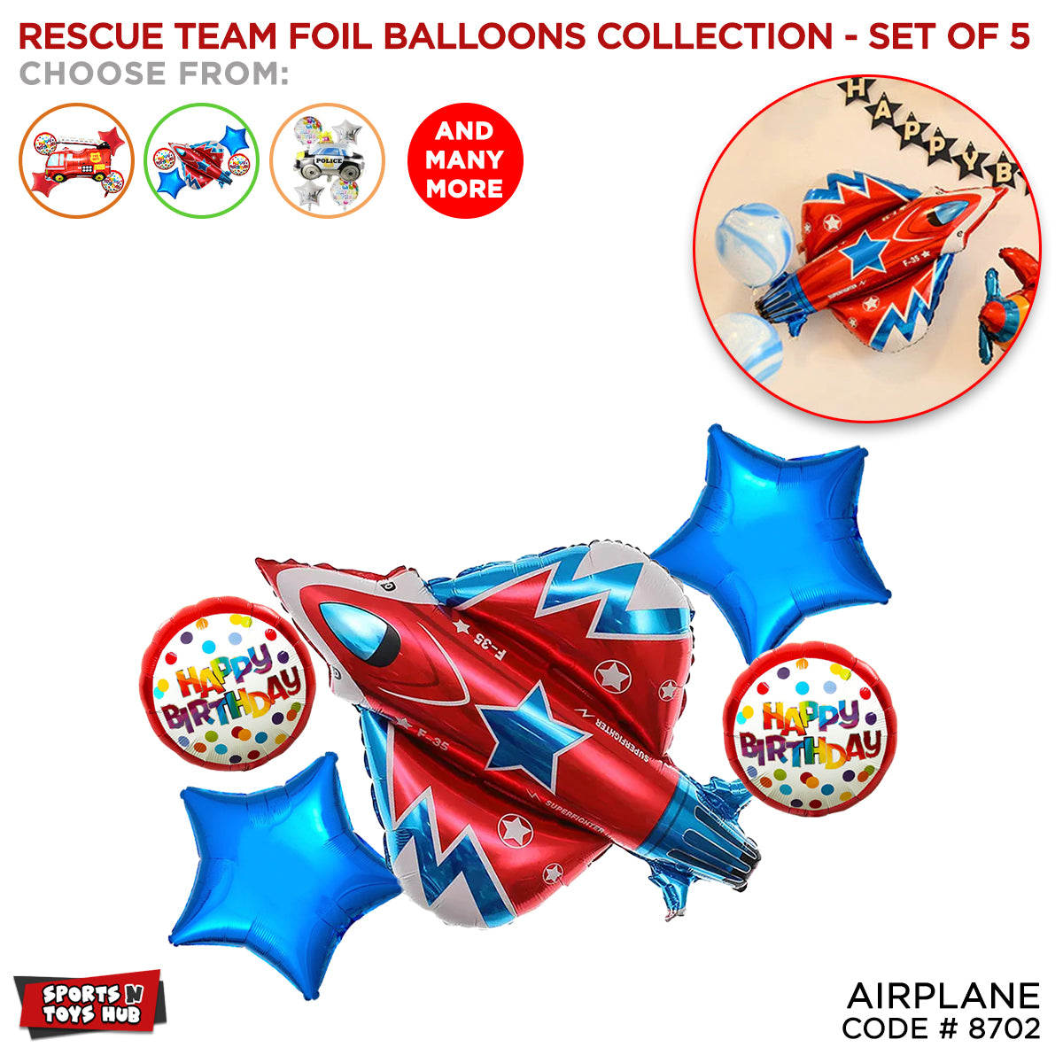 Airplane Foil Balloon Set