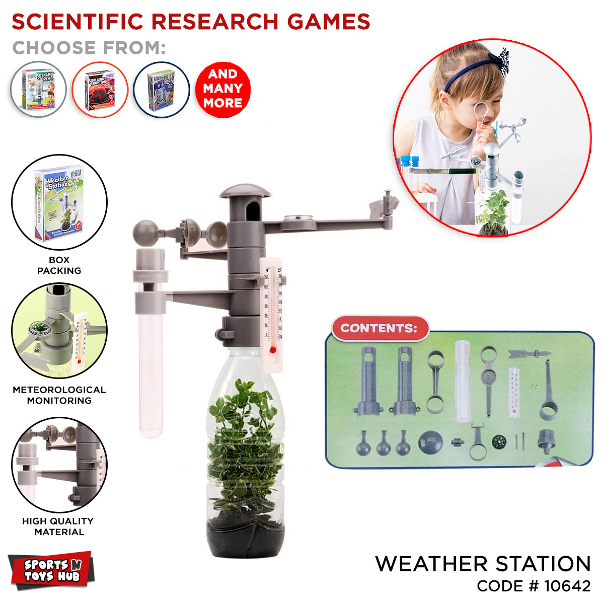 Scientific Research Science Weather Station Game Educational Kit Toy