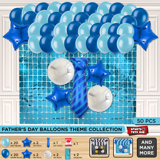 Tie Foil Balloon Set Rectangle Curtain Theme -  Pack Of 50