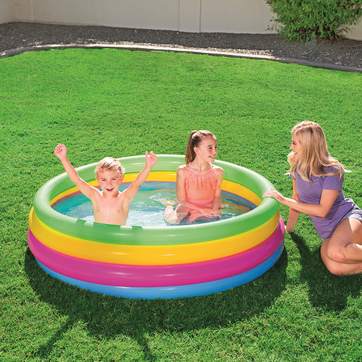 Bestway 5 Ft 4 Rings Inflatable Summer Set Swimming Pool For Kids - 51117