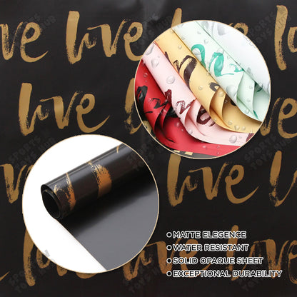 Love Cursive Text Style Gift Wrapping Paper Collection, Arts & Craft Paper For Valentine Day, Anniversary Wrap Sheets