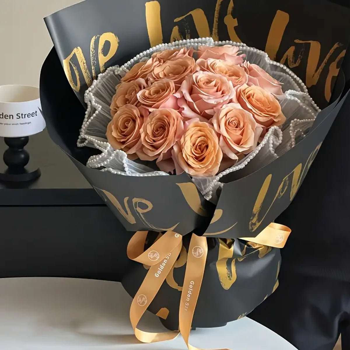 Love Cursive Text Bouquet Paper Sheet - Mix Color 20 Sheet Pack - Flower Wrapping Sheets