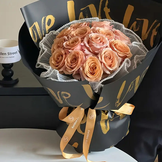 Love Cursive Text Bouquet Paper Sheet - Mix Color 20 Sheet Pack - Flower Wrapping Sheets