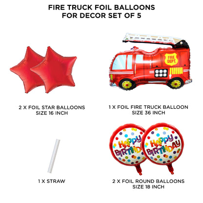 Fire Truck Foil Balloon Set Collection
