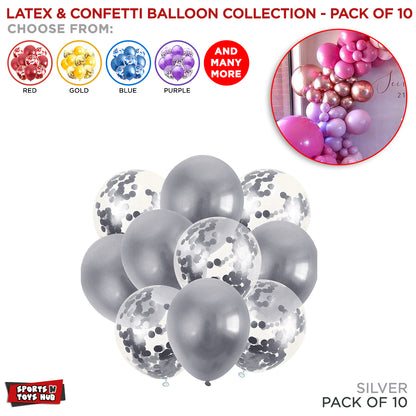 Chrome Latex Round Balloons Collection - 10 Pcs