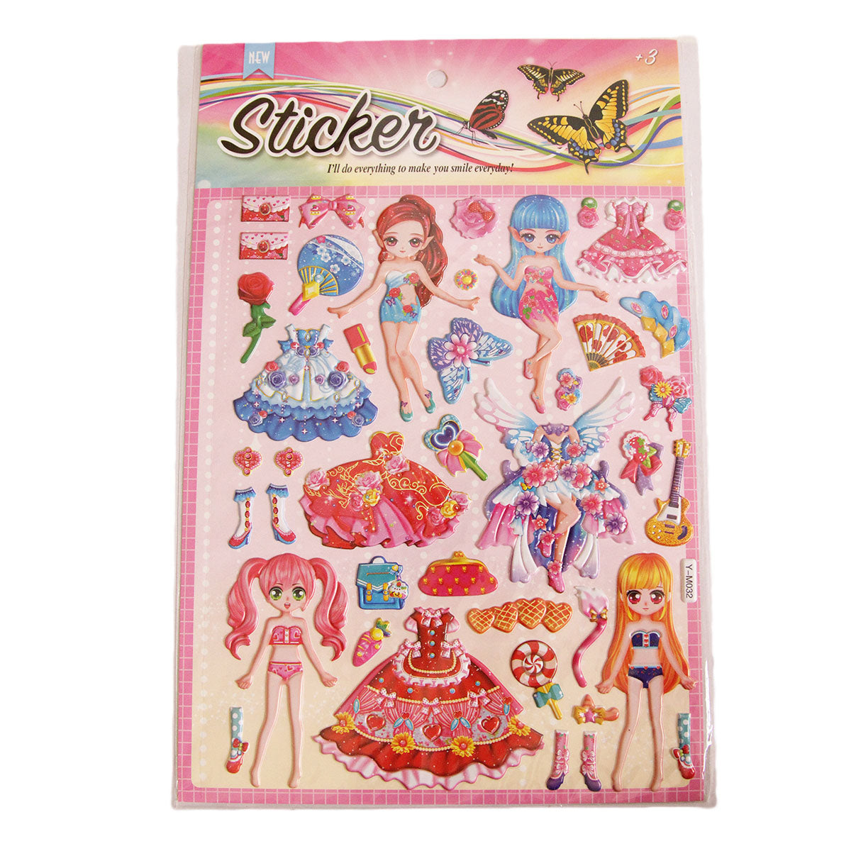3D Cartoon Character Barbie Doll Stickers