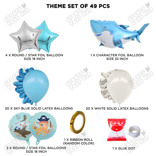 Shark Foil Balloon Theme Decoration Set