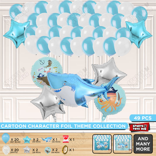 Shark Foil Balloon Theme Decoration Set