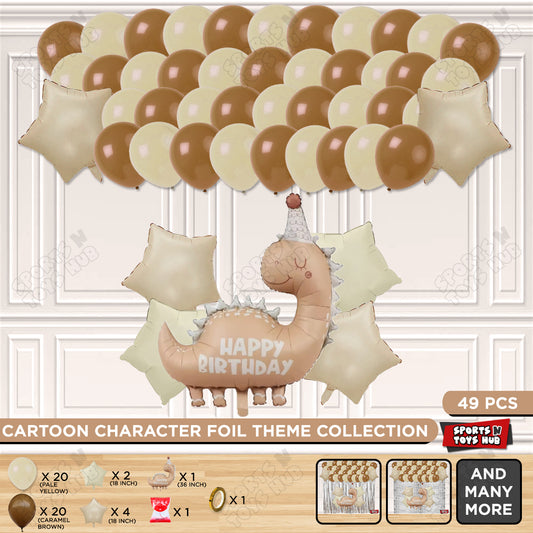 Pastel Matte Dino Foil Balloon Theme Decoration Set