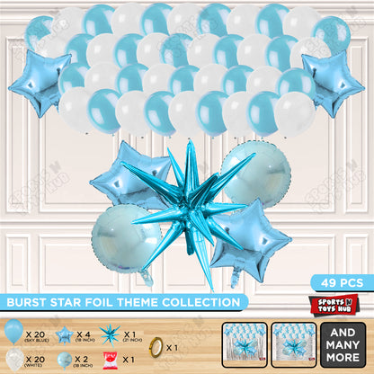 Brust Star Blue Color Foil Balloon Party Decoration Set Theme