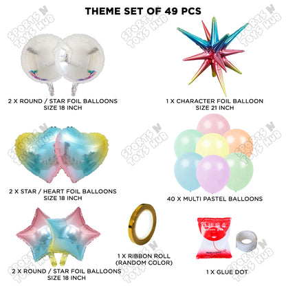 Brust Star Multi Color Foil Balloon Party Decoration Set Theme