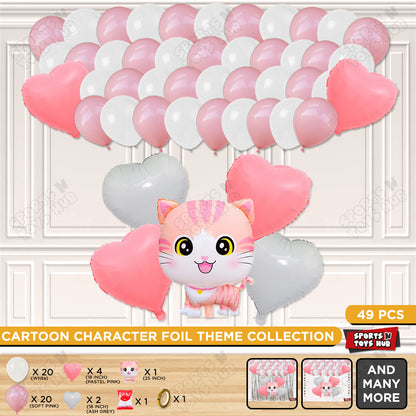 Cartoon Cat Foil Balloon Set Theme