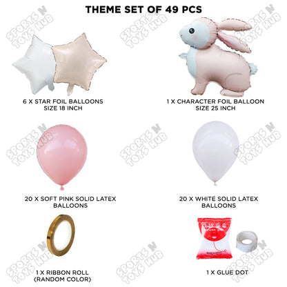 4D Standing Bunny Rabbit Character Foil Balloon Theme