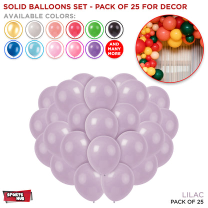1.5 Gram Solid Latex 10 Inch Round Balloons - 25 Pcs