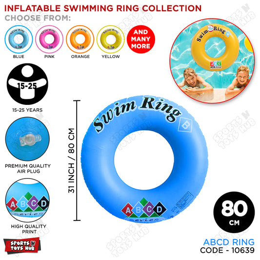 Inflatable ABCD 80 CM 15 to 25 Age Swimming Ring Tube