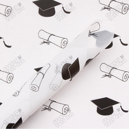 Graduation Cap & Degree Printed Translucent Sheets for Floral Wrapping or Gif Wrapping