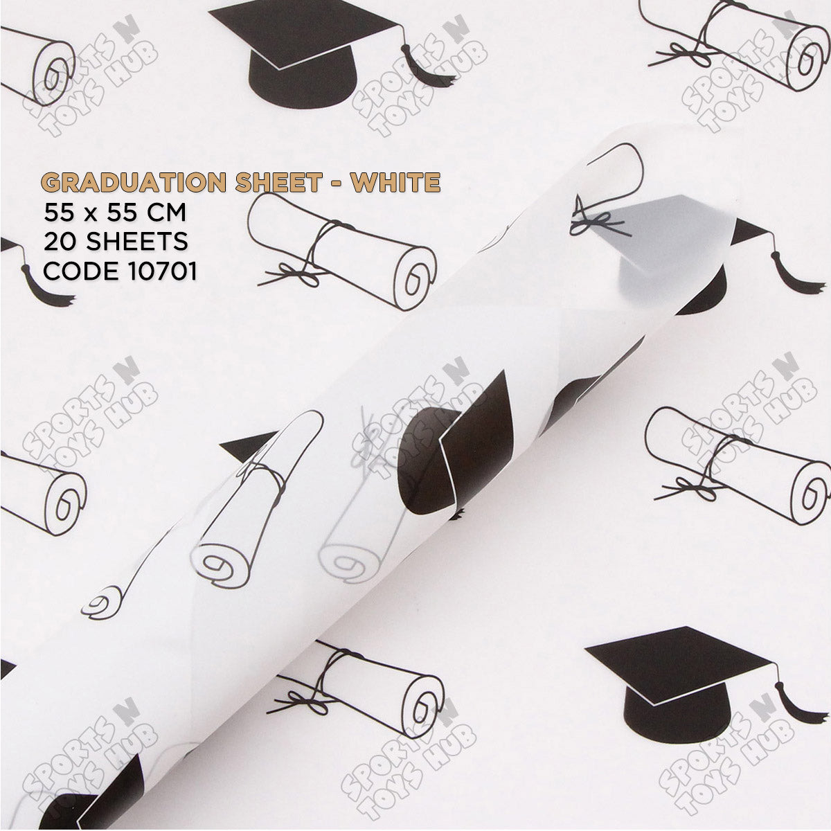 Graduation Cap & Degree Printed Translucent Sheets for Floral Wrapping or Gif Wrapping
