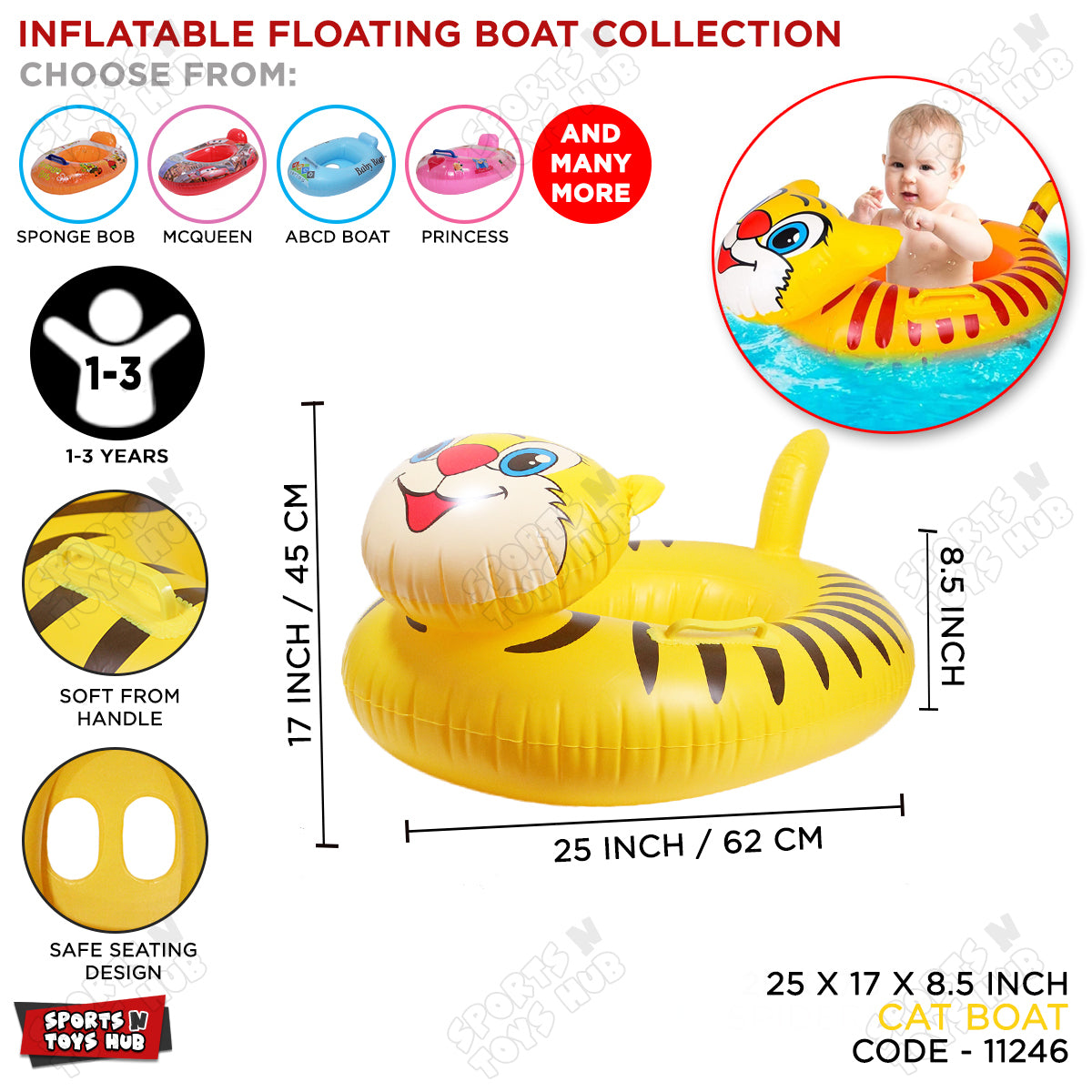 Cartoon Character Cat  Float Swimming Ring Tube