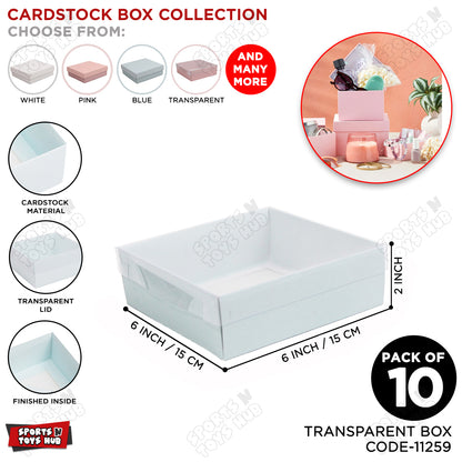 Clear Lid Box 6x6x2 Inch - Pack Of 10