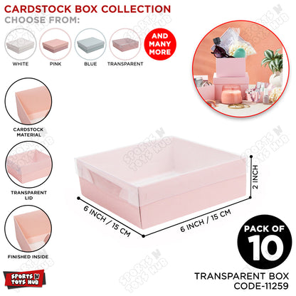 Clear Lid Box 6x6x2 Inch - Pack Of 10