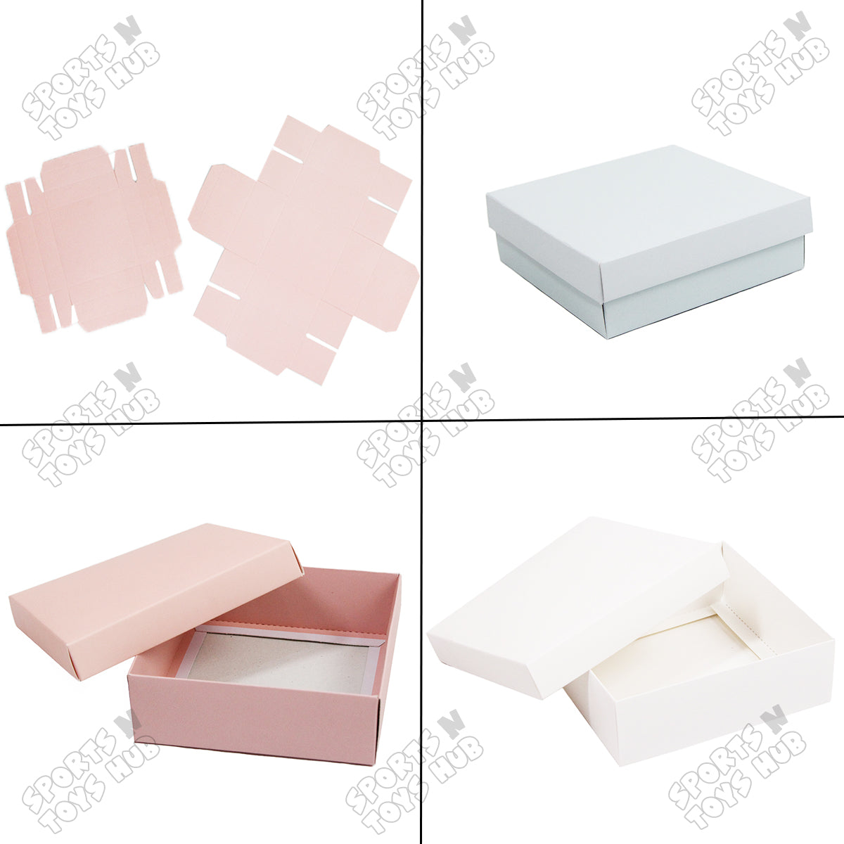 Card Stock Lid Box 6x6x2 Inch - Pack Of 10