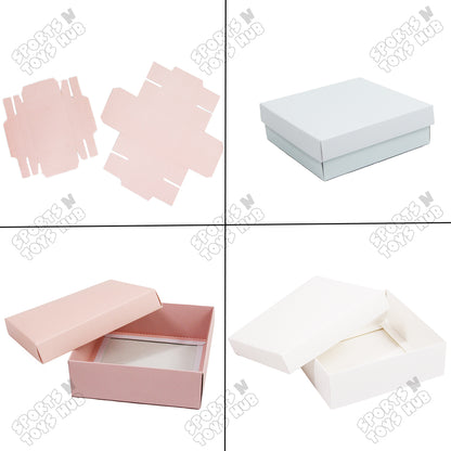 Card Stock Lid Box 6x6x2 Inch - Pack Of 10