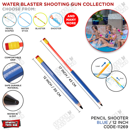 12 Inch Pencil Shape Water Shooter, Water Spray Toy Gun Easy To Refill Water Blaster Beach Pool Toys