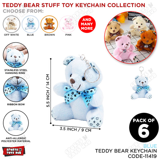 Teddy Bear Stuff Toys Keychain - Blue