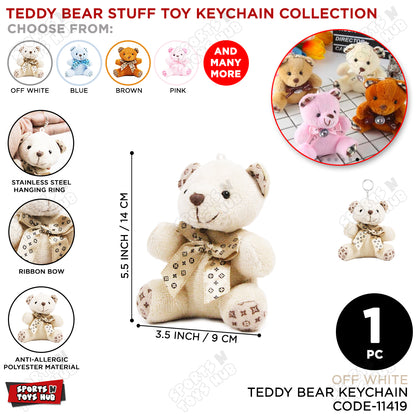 Teddy Bear Stuff Toys Keychain - Off White