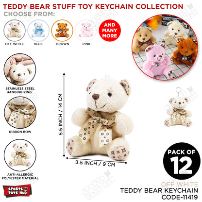 Teddy Bear Stuff Toys Keychain - Off White