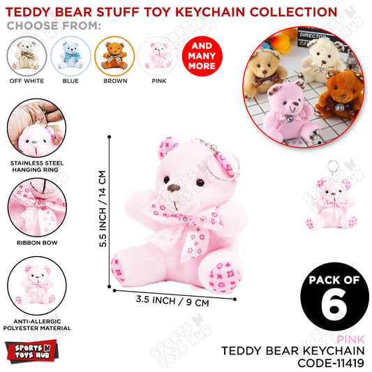 Teddy Bear Stuff Toys Keychain - Pink