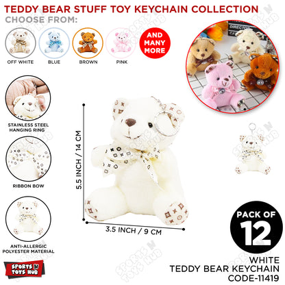 Teddy Bear Stuff Toys Keychain - White