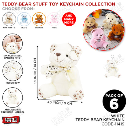 Teddy Bear Stuff Toys Keychain - White