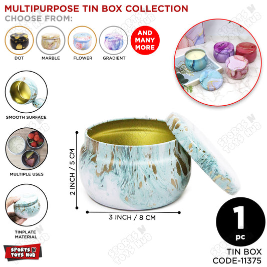 Tin Marble Pattern Multipurpose Box