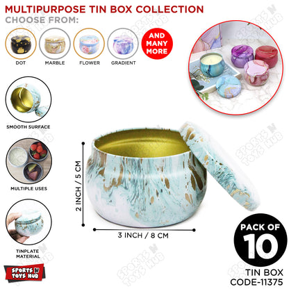 Tin Marble Pattern Multipurpose Box