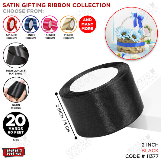 2 Inch x 20 Yards – Plain Satin Ribbon Roll for Ribbon Flowers, Crafts, Gift Wrapping & Decor
