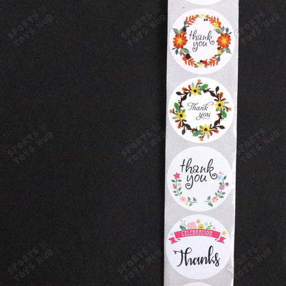 Thank You Rustic Floral Elegance Stickers Roll - 500 PCS