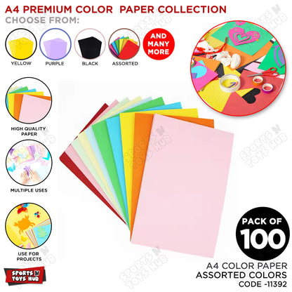 A4 Premium Color Paper – Pack of 100 Sheets