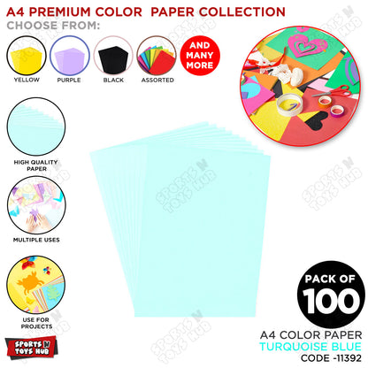 A4 Premium Color Paper – Pack of 100 Sheets