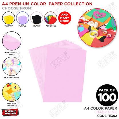 A4 Premium Color Paper – Pack of 100 Sheets