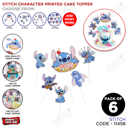 Stitch Cartoon Characters Cake Topper - 6 Pcs