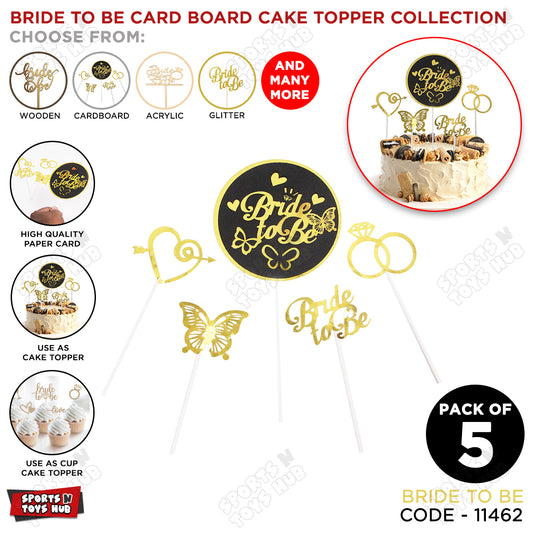 Bride To Be Cardboard Cake Topper - Pack Of 5