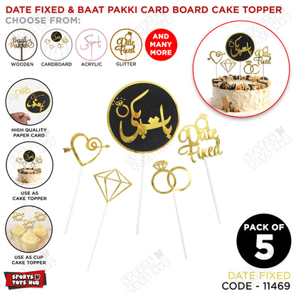 Baat Pakki Cardboard Cake Topper - Pack Of 5
