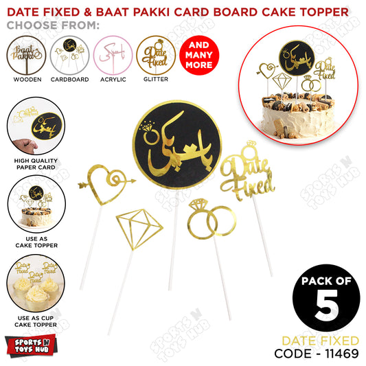 Baat Pakki Cardboard Cake Topper - Pack Of 5