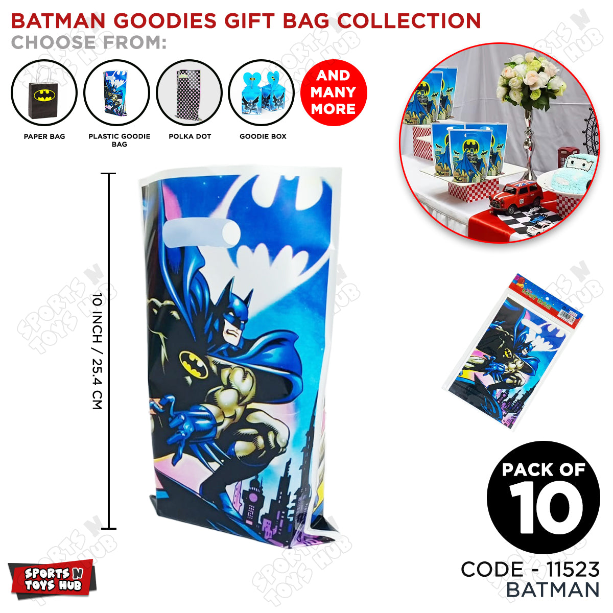 Batman Goodies Gift Bags - 10 Pcs